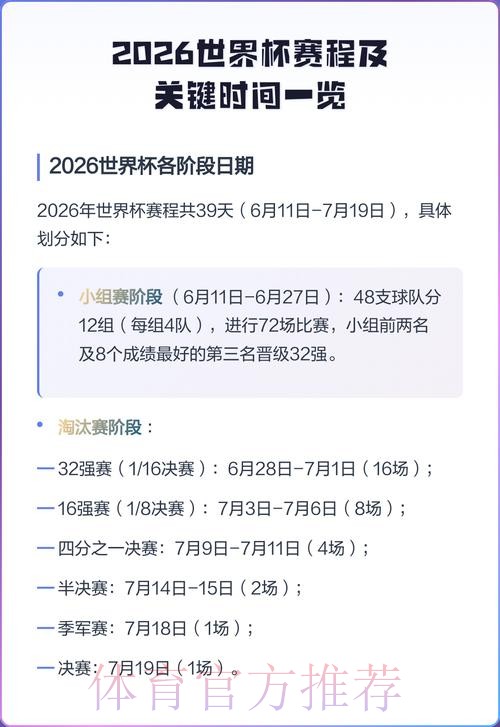 2026世界杯赛程一览完整安排在哪里看